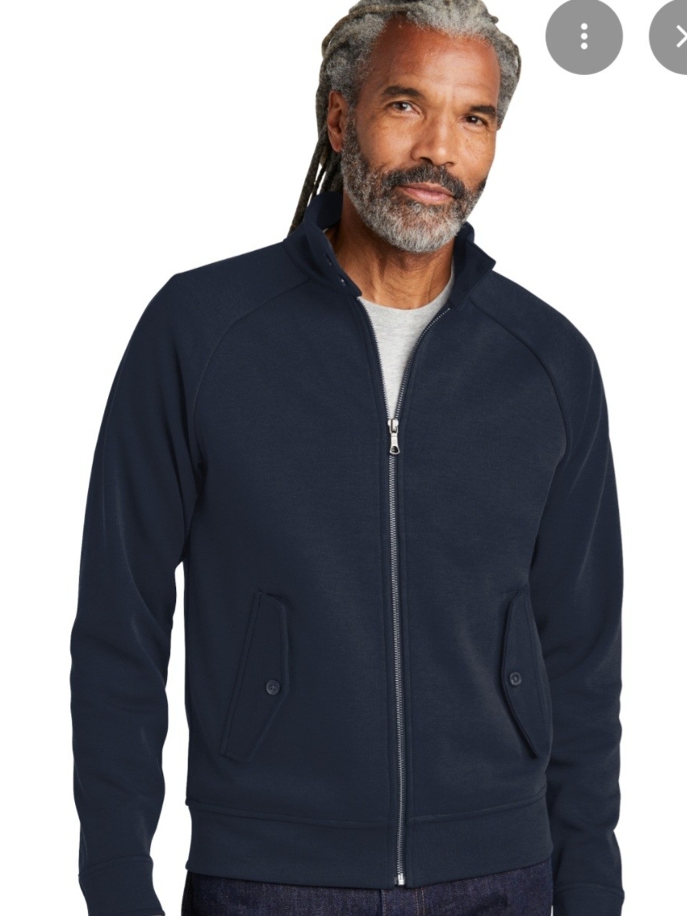 Brooks Brothers Double-Knit Full-Zip Jacket in Night Navy
